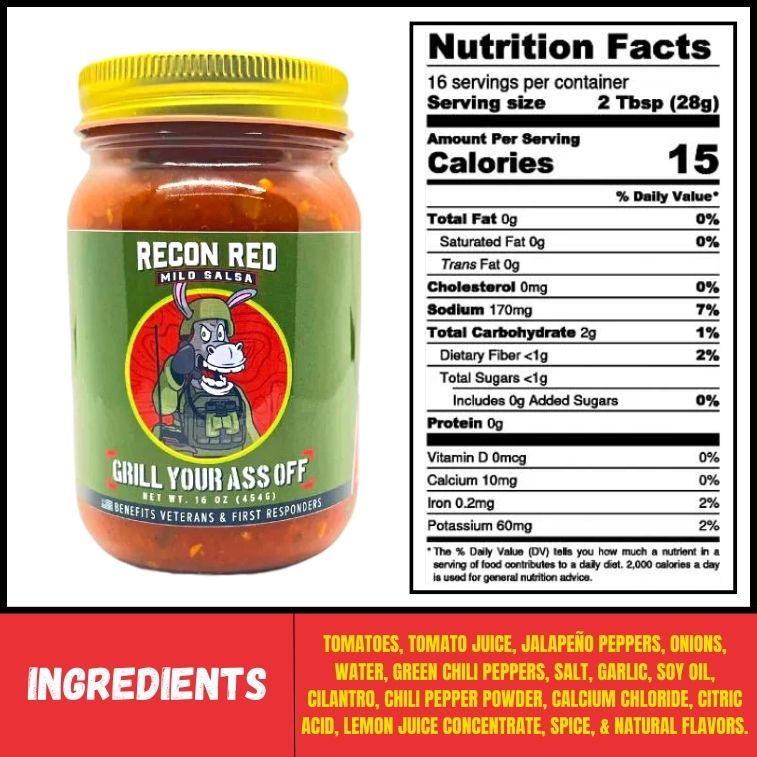 Grill Your Ass Off Recon Red Mild Salsa