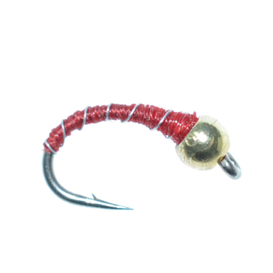 The Fly Fishing Place 3 Pack Bead Head Red Zebra Midge Still Water Nymph Fly Fishing Fly Hook Size 16