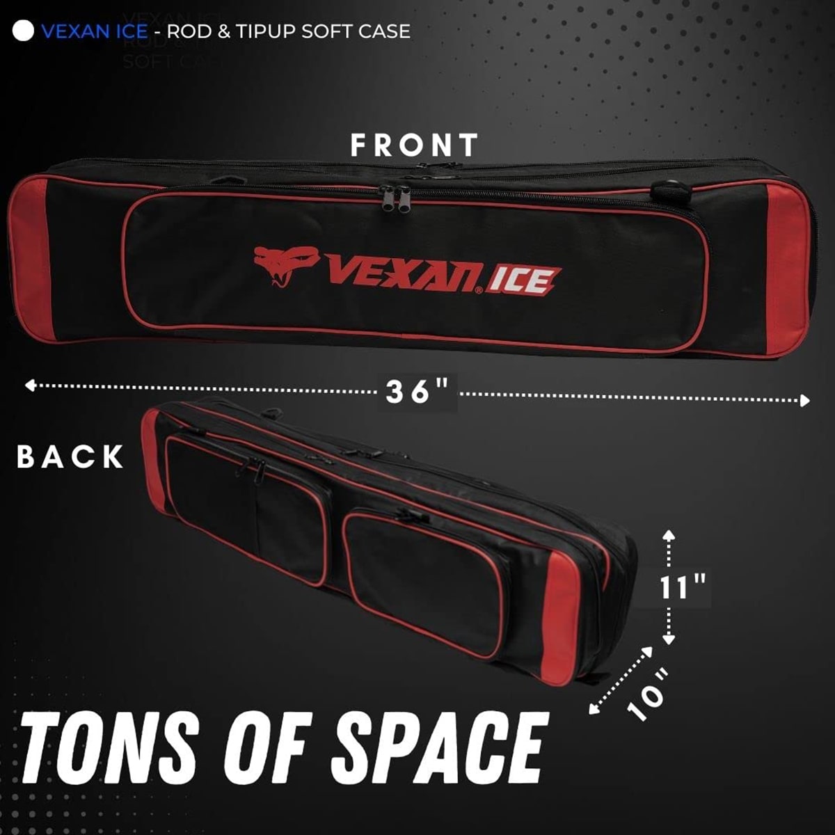 VEXAN® 36.5" Ice Fishing Combo Rod Tackle Bag