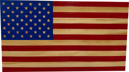 Bellewood Designs - American Flag Decorative & Secure Wall-Mounted Gun Cabinet (Red & Blue)