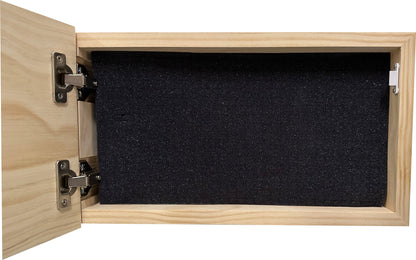 American Flag Try That In A Small Town Decorative and Secure Gun Cabinet (Red and Blue)