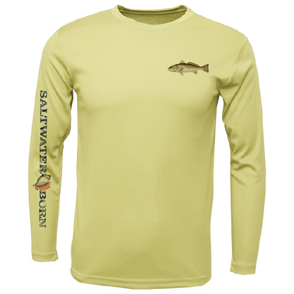 Saltwater Born Clean Redfish Long Sleeve UPF 50+ Dry-Fit Shirt