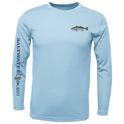Saltwater Born Clean Redfish Long Sleeve UPF 50+ Dry-Fit Shirt