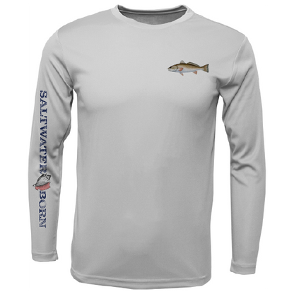 Saltwater Born Clean Redfish Long Sleeve UPF 50+ Dry-Fit Shirt