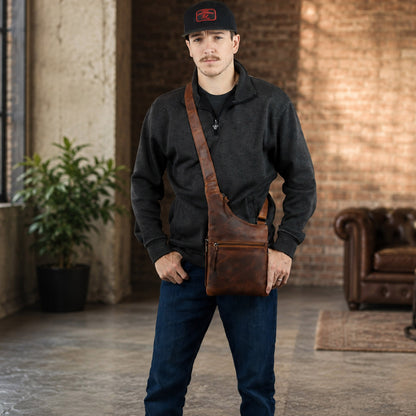 Concealed Carry Unisex Remi Leather Crossbody by Lady Conceal