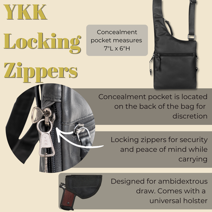 Concealed Carry Unisex Remi Leather Crossbody by Lady Conceal
