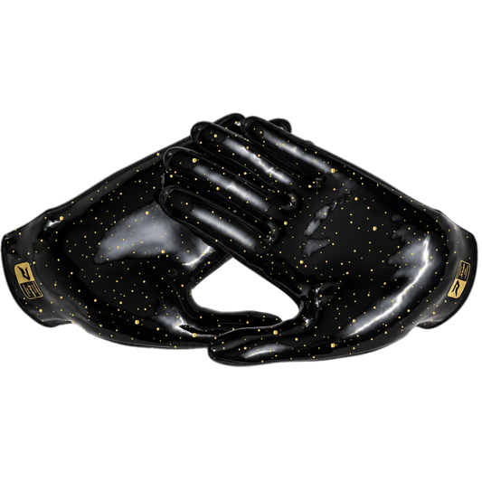 Phenom Elite Quantum Fierce Youth & Adult Padded Football Gloves - Gold Rush Black