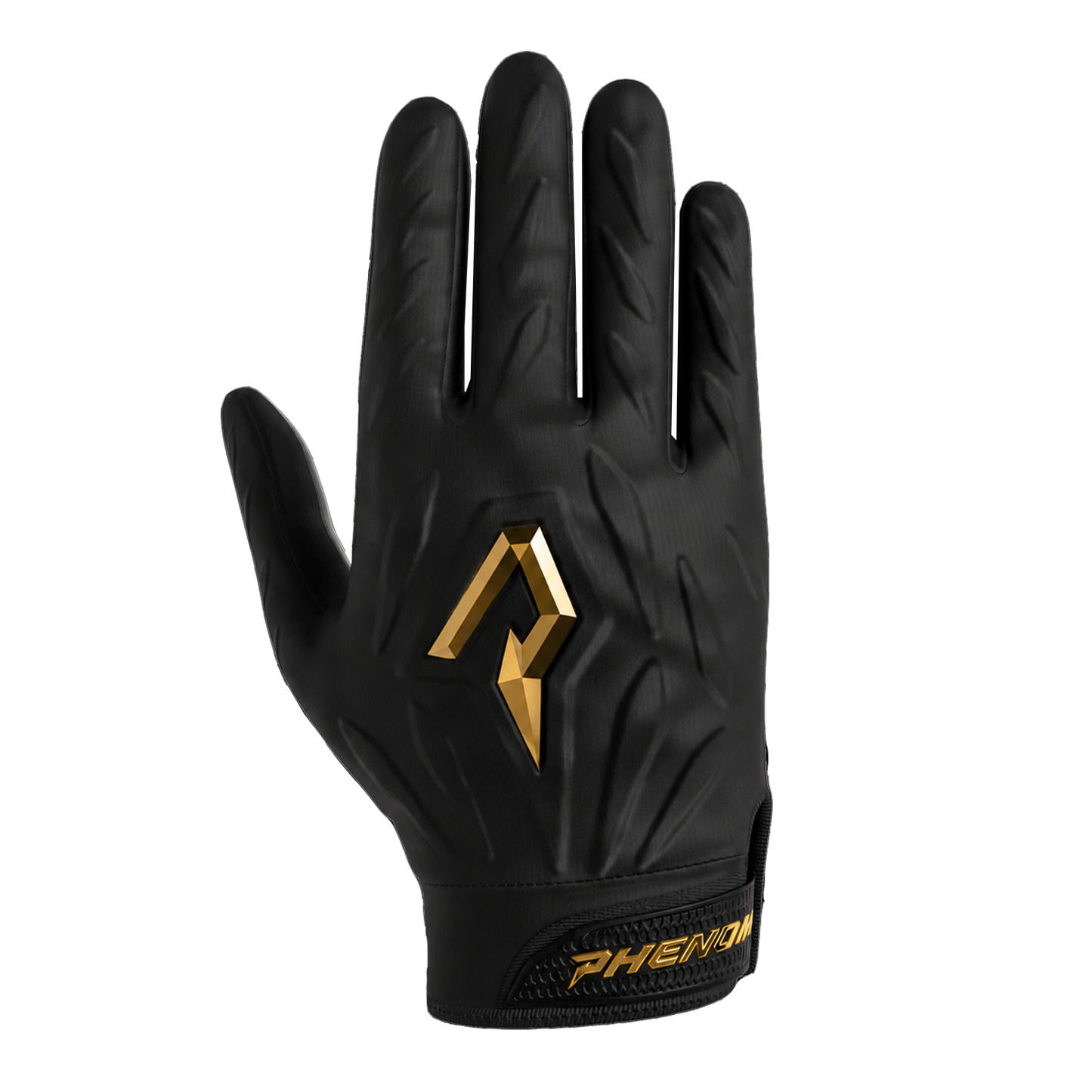 Phenom Elite Quantum Fierce Youth & Adult Padded Football Gloves - Gold Rush Black