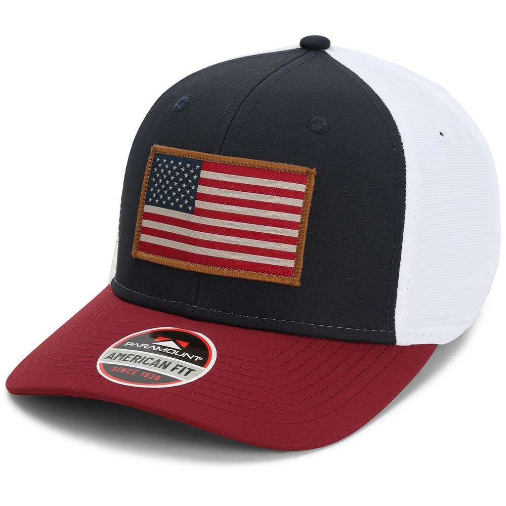 Paramount Outdoors Riverside American Flag Hat Structured Ripstop Cap RWB