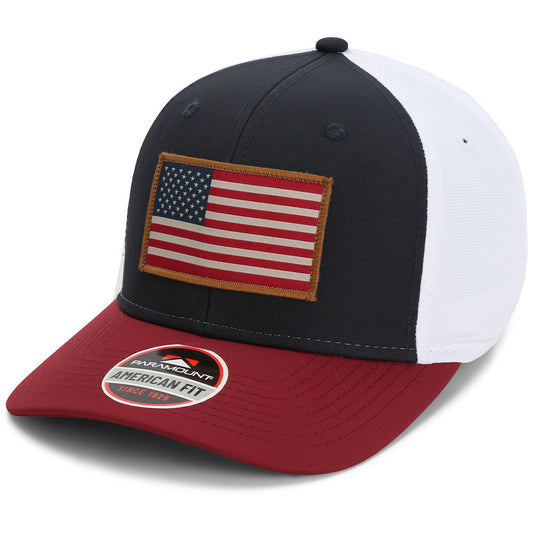 Paramount Outdoors Riverside American Flag Hat Structured Ripstop Cap RWB