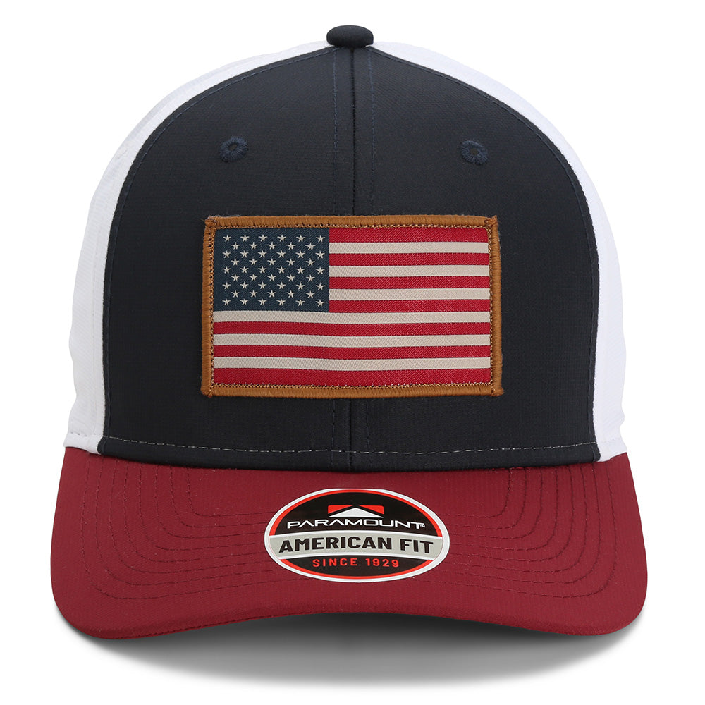 Paramount Outdoors Riverside American Flag Hat Structured Ripstop Cap RWB
