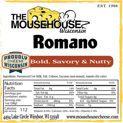 Mousehouse Cheesehaus Romano - Approx wt. 7 Ounces