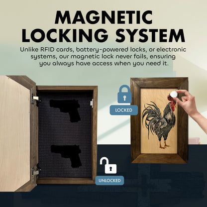 Bellewood Designs - Hidden Gun Cabinet Farmhouse Rooster
