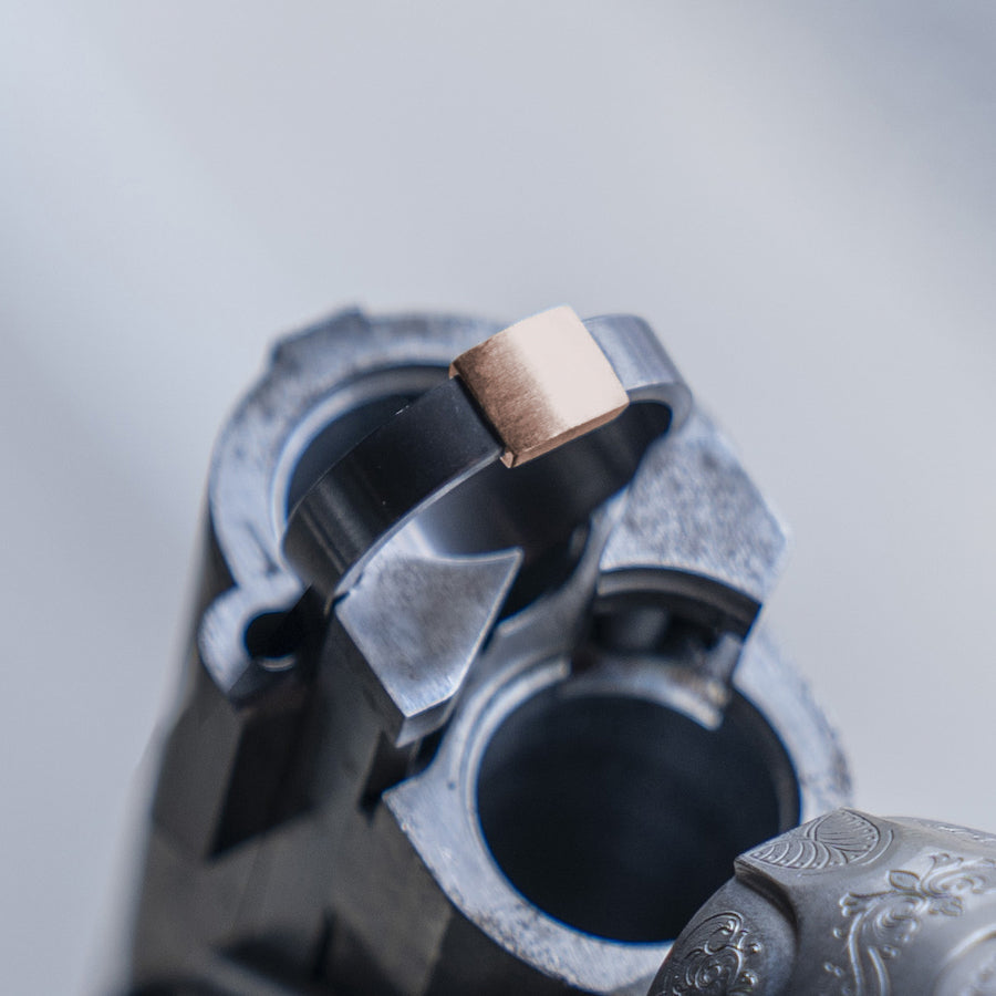 Everyday Outdoors Gunmetal 7mm 14kt Rose Gold Barrel Band