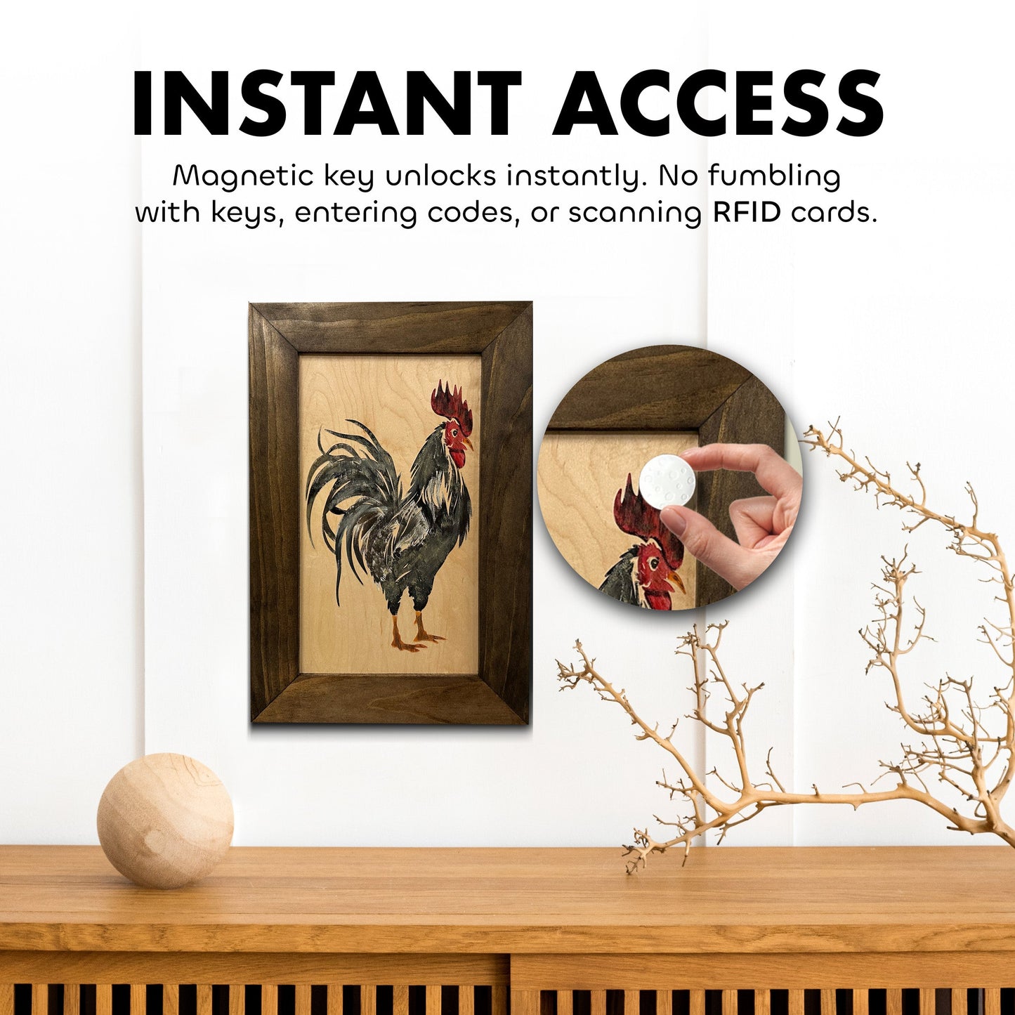 Bellewood Designs - Hidden Gun Cabinet Farmhouse Rooster