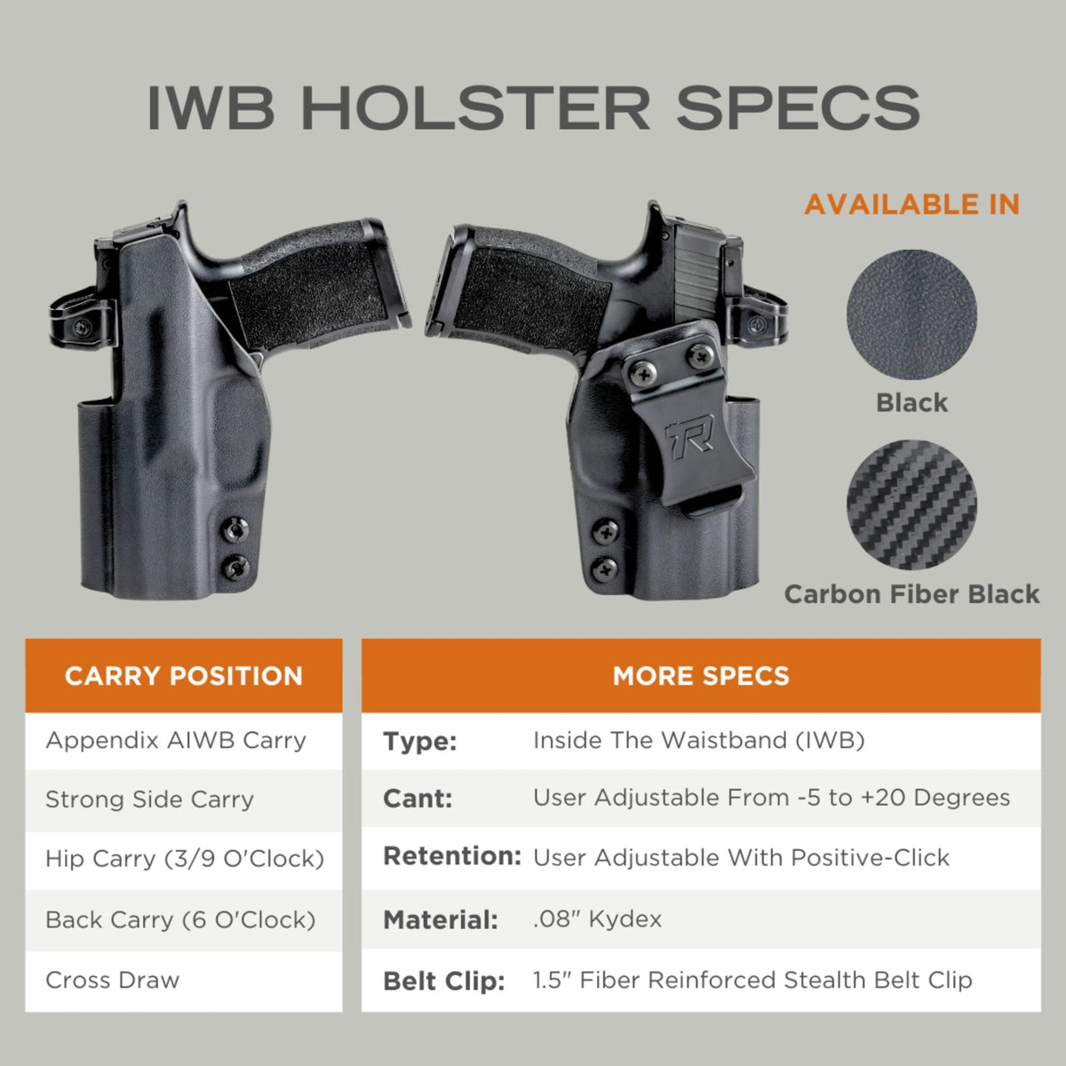 Rounded By Concealment IWB Holster fits Glock 48 Olight Baldr S/Mini