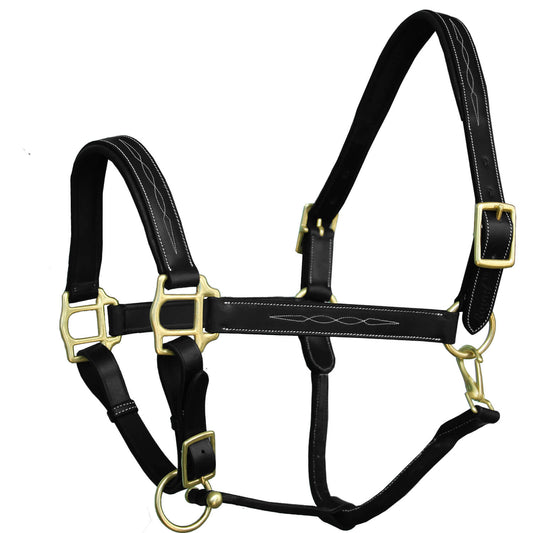 Bridles & Reins ExionPro Fancy Stitched Halter - Brass Hardware