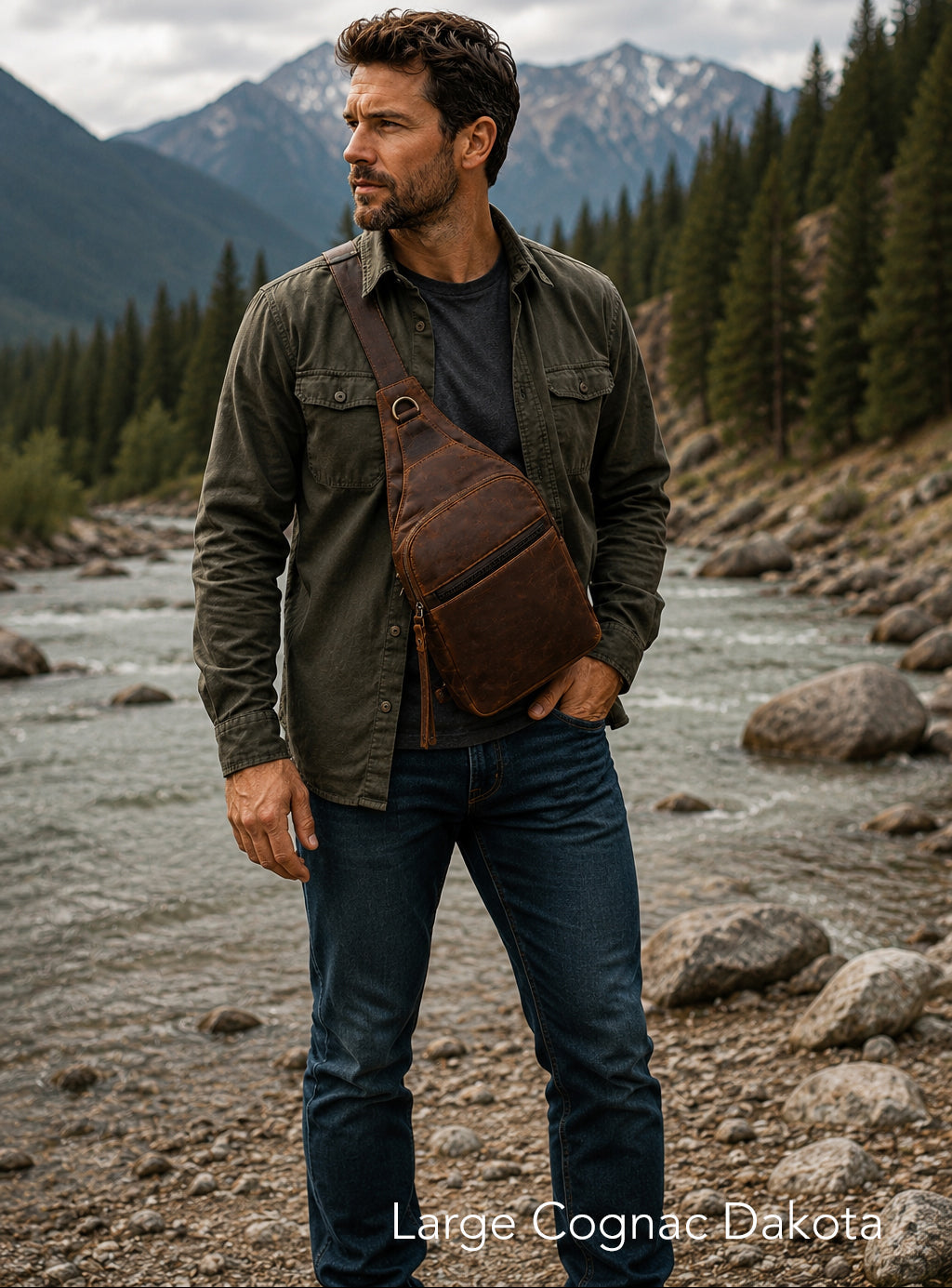 Concealed Carry Unisex Dakota Leather Sling by Lady Conceal
