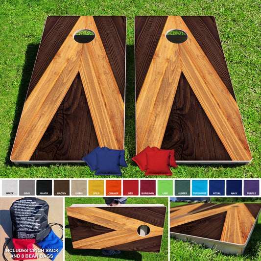 Baggo Rustic A Frame Pro Style Cornhole Bean Bag Toss Game 24x48 with 8 Regulation 16oz Bags