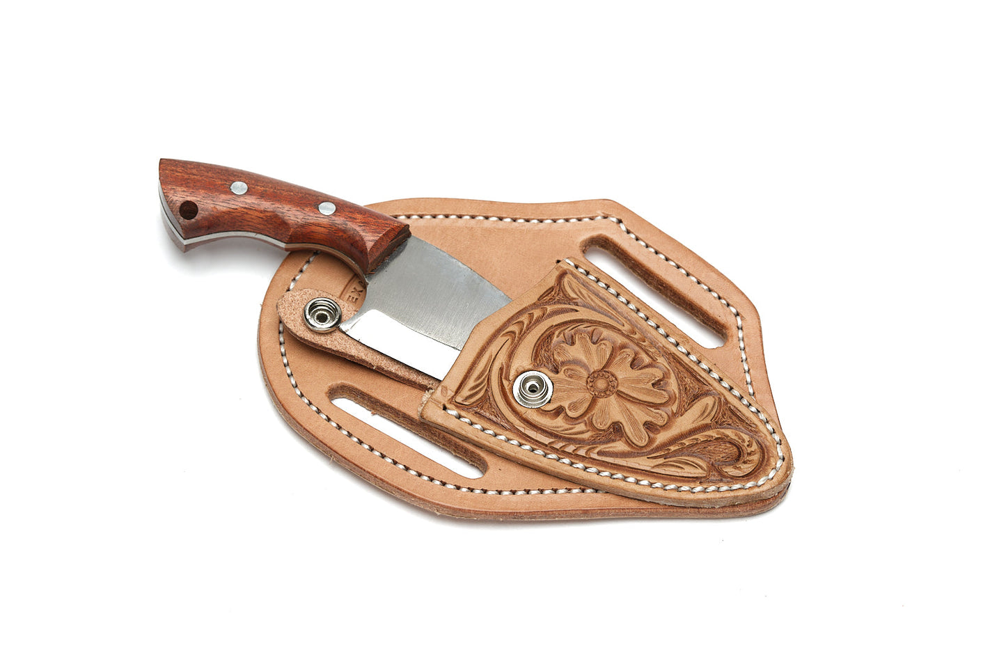 Texas Saddlery Tan Floral Knife Sheath with Knife