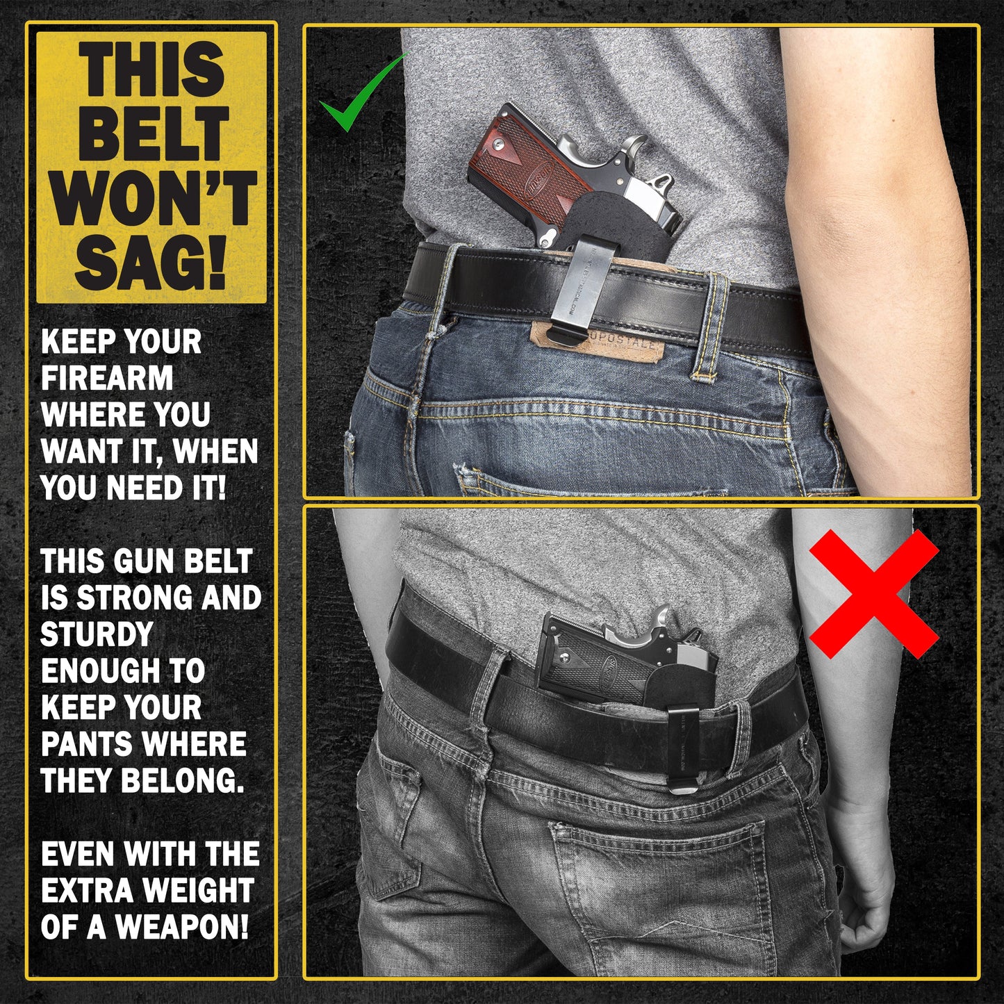 Relentless Tactical The Ultimate Concealed Carry CCW Leather Gun Belt - Made in USA - Lifetime Warranty