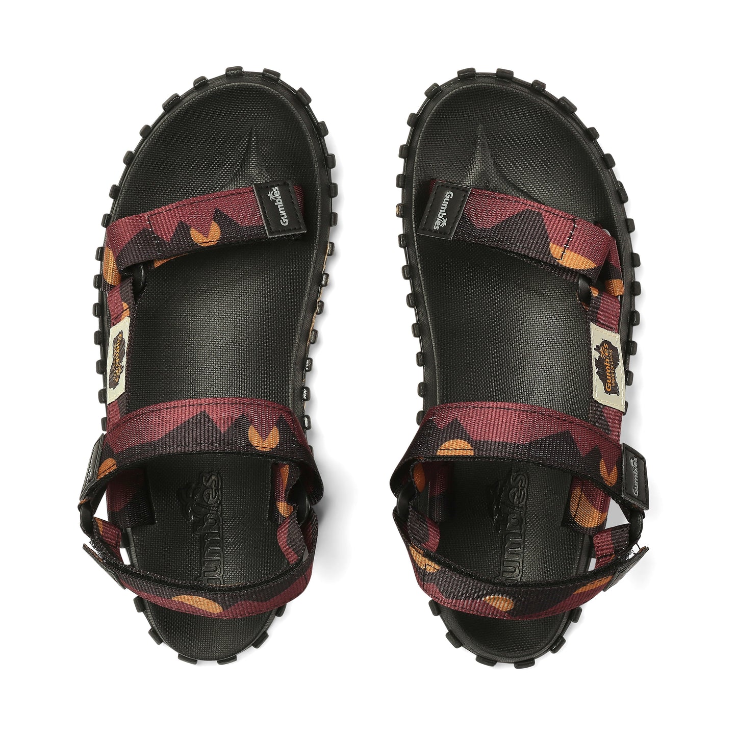 Gumbies Scrambler Sandals - Men's - Burgundy & Orange