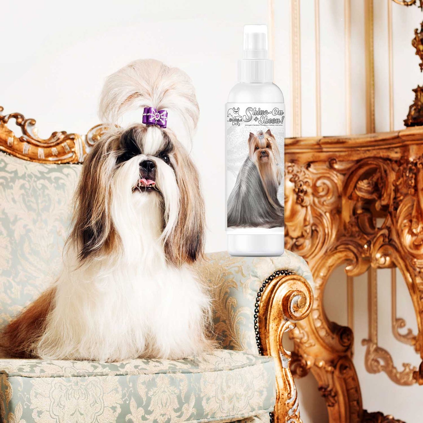 The Blissful Dog Shine-On+Sheen Dog De-Tangling Coat Spray