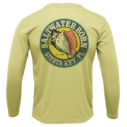 Siesta Key American Flag On Chest Long Sleeve UPF 50+ Dry-Fit Shirt