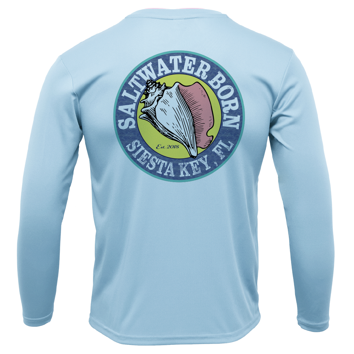 Siesta Key American Flag On Chest Long Sleeve UPF 50+ Dry-Fit Shirt