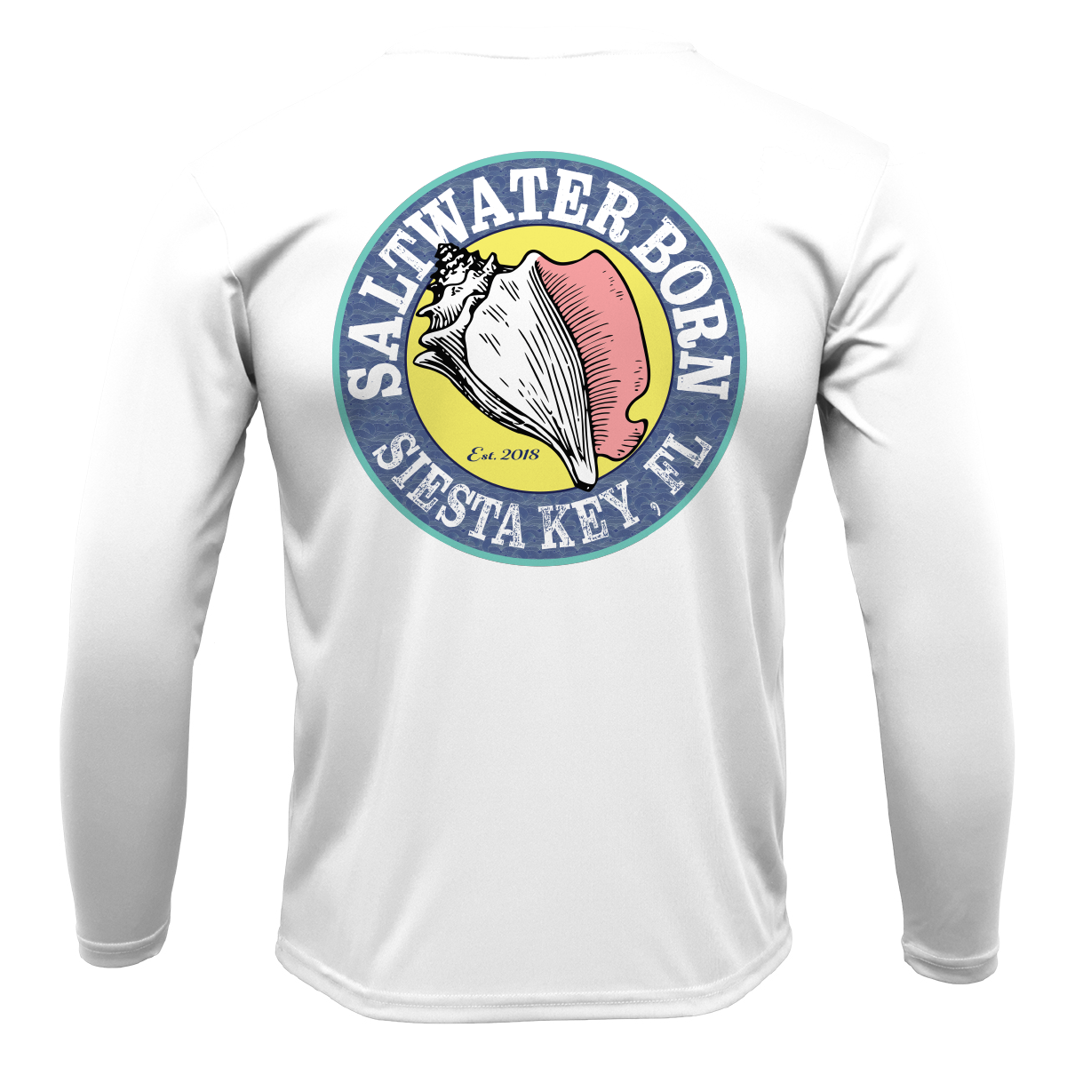 Siesta Key American Flag On Chest Long Sleeve UPF 50+ Dry-Fit Shirt