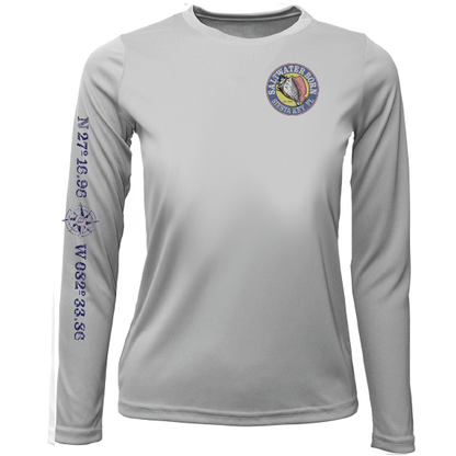 Siesta Key, FL Circle Logo Girl's Long Sleeve UPF 50+ Dry-Fit Shirt