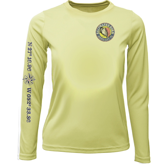Siesta Key, FL Circle Logo Girl's Long Sleeve UPF 50+ Dry-Fit Shirt