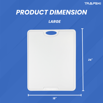 TRAPSKI Premium 1/2 Inch Thick HDPE Cutting Boards | Food-Grade Kitchen Prep Surface | Juice Grooves | Made in the USA