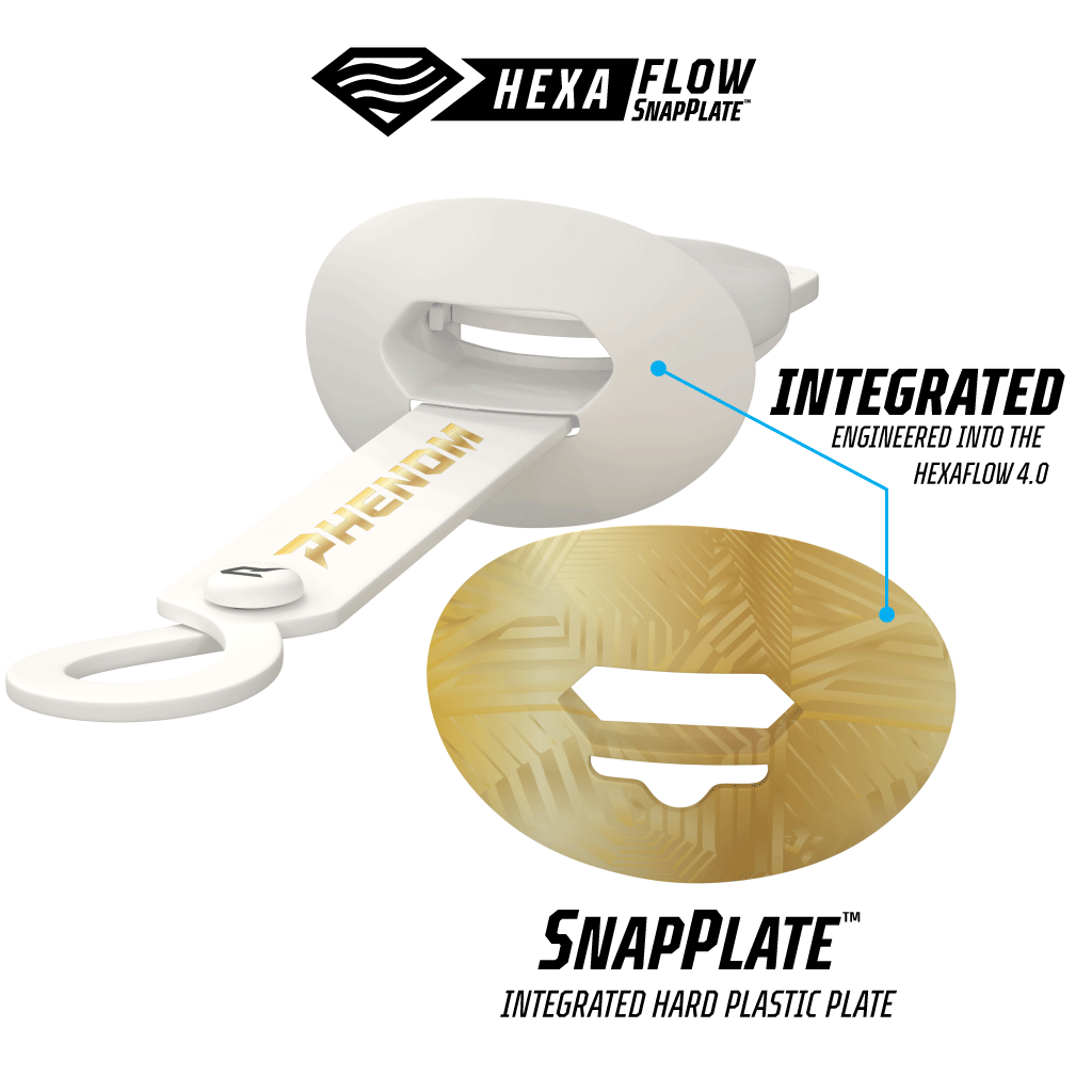 Phenom Elite HexaFlow 4.0 SnapPlate™ Mouthguard - White Gold Rush