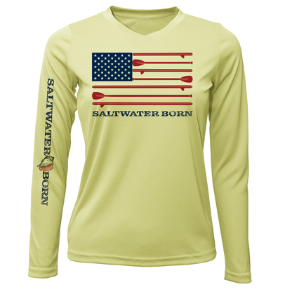 Saltwater Born SUP Flag Long Sleeve UPF 50+ Dry-Fit Shirt