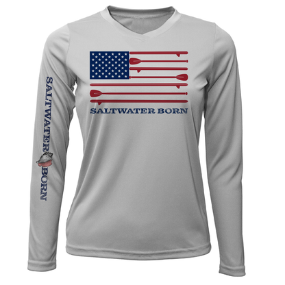 Saltwater Born SUP Flag Long Sleeve UPF 50+ Dry-Fit Shirt