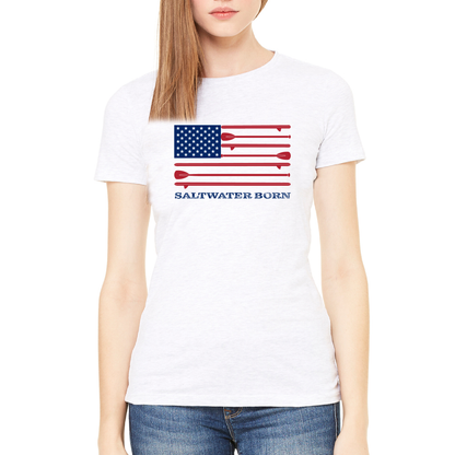 Saltwater Born SUP American Flag Tee