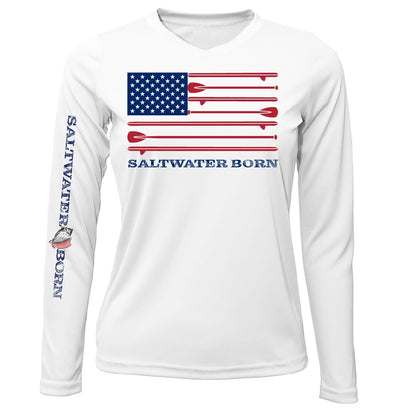 Saltwater Born SUP Flag Long Sleeve UPF 50+ Dry-Fit Shirt