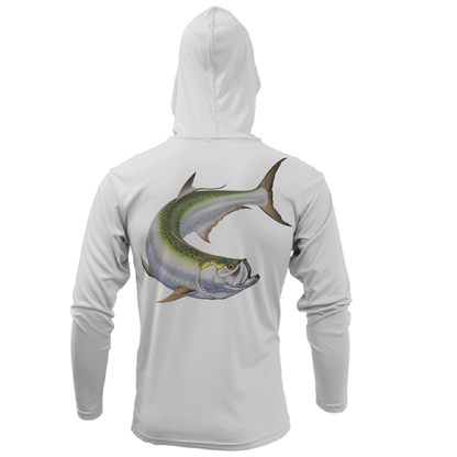 Saltwater Born Boca Grande, FL Action Tarpon Long Sleeve UPF 50+ Dry-Fit Hoodie