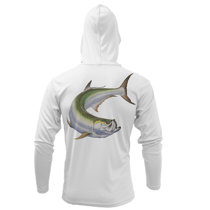 Saltwater Born Boca Grande, FL Action Tarpon Long Sleeve UPF 50+ Dry-Fit Hoodie