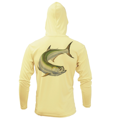 Saltwater Born Boca Grande, FL Action Tarpon Long Sleeve UPF 50+ Dry-Fit Hoodie