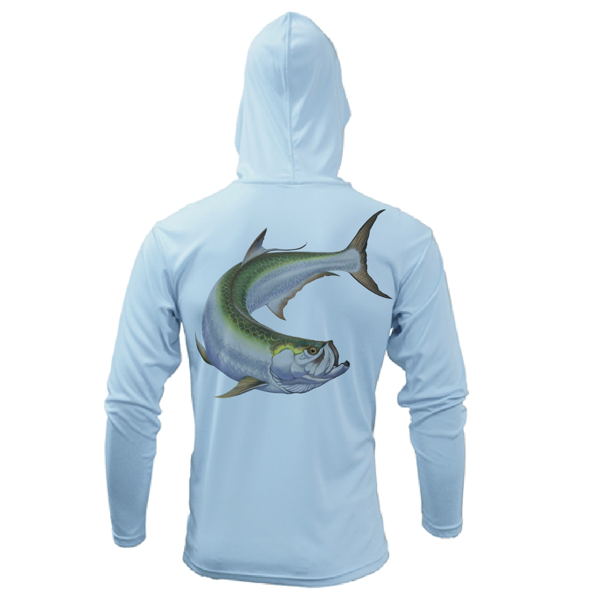 Saltwater Born Boca Grande, FL Action Tarpon Long Sleeve UPF 50+ Dry-Fit Hoodie