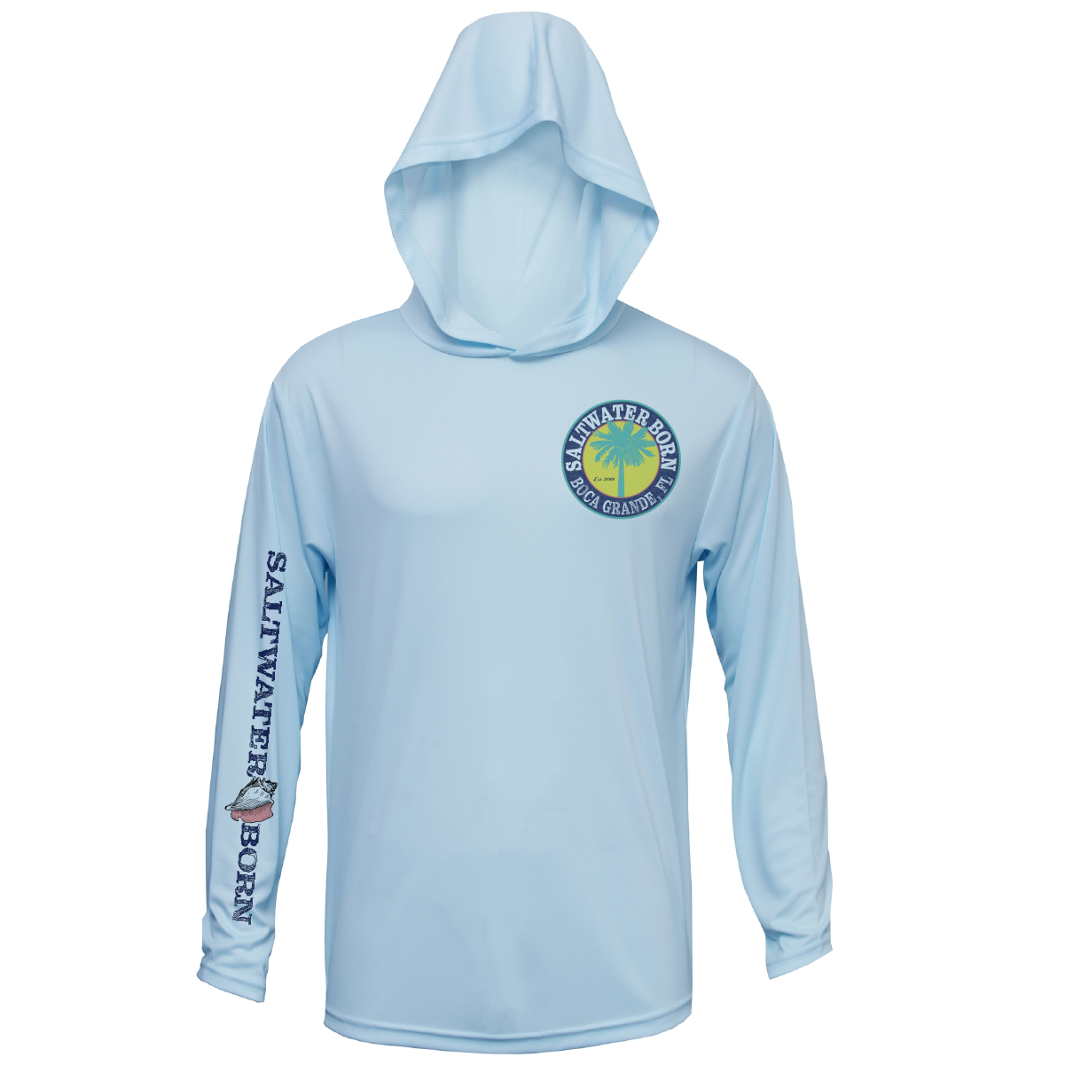Saltwater Born Boca Grande, FL Action Tarpon Long Sleeve UPF 50+ Dry-Fit Hoodie