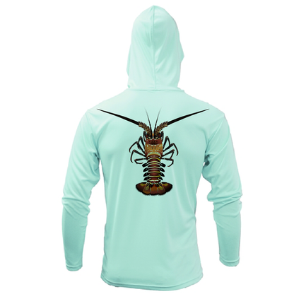 Saltwater Born Florida Keys Realistic Lobster Long Sleeve UPF 50+ Dry-Fit Hoodie