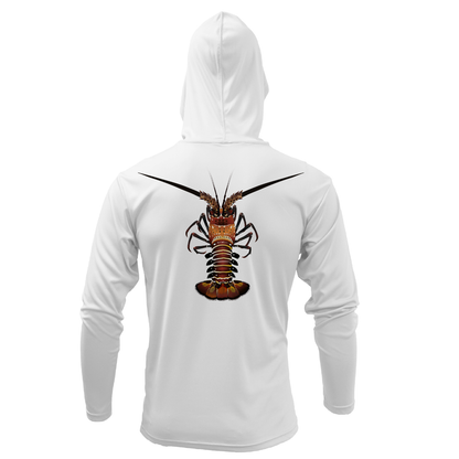 Saltwater Born Florida Keys Realistic Lobster Long Sleeve UPF 50+ Dry-Fit Hoodie