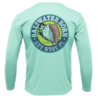 Saltwater Born Key West, FL Florida Flag Long Sleeve UPF 50+ Dry-Fit Shirt