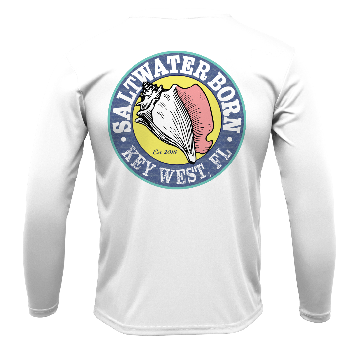Saltwater Born Key West, FL Florida Flag Long Sleeve UPF 50+ Dry-Fit Shirt