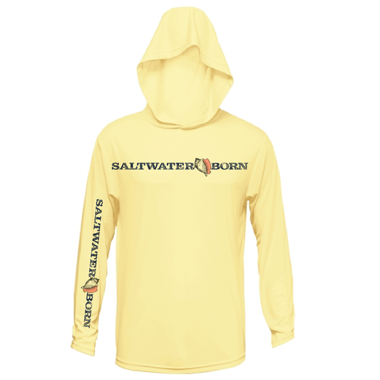 Saltwater Born Key West, FL Linear Logo Long Sleeve UPF 50+ Dry-Fit Hoodie