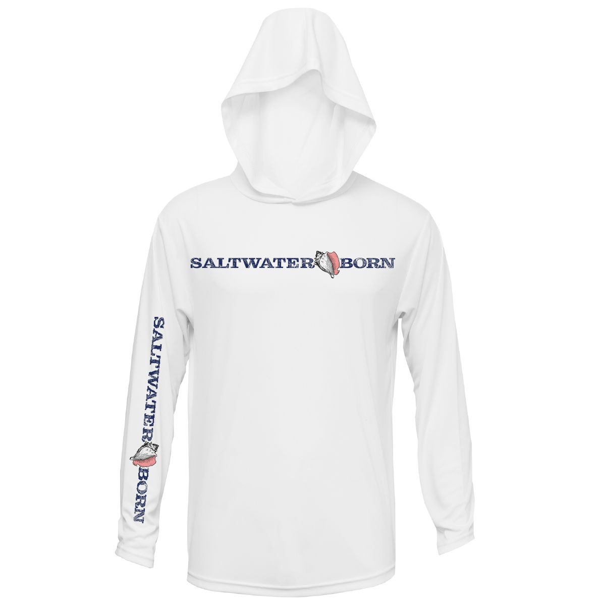 Saltwater Born Key West, FL Linear Logo Long Sleeve UPF 50+ Dry-Fit Hoodie