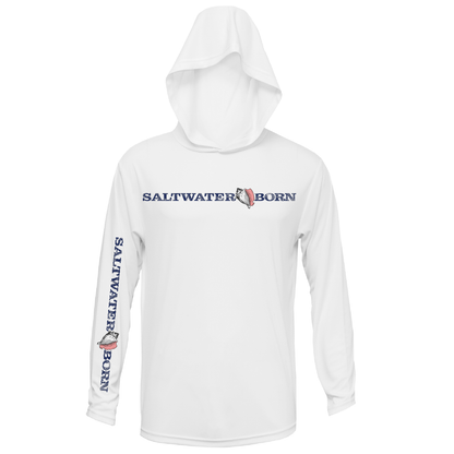 Saltwater Born Key West, FL Linear Logo Long Sleeve UPF 50+ Dry-Fit Hoodie